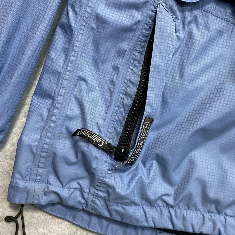 Coleman Blue‎ Hydra Tech Packable Jacket Unisex Sz M Hooded Zip-Up Distressed